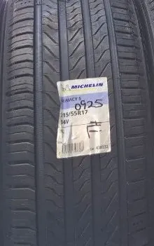 Michelin Primacy tyre with handwritten price sticker
